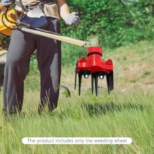 4.72 L×2.76W Grass Remover Tool Attachment 2-Tooth Weeding Wheel w/ Tool Bag