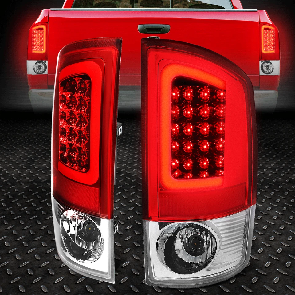 BLACK HEADLIGHT+CLEAR CORNER+RED 3D LED BRAKE TAIL LIGHT FOR 02-05 DODGE RAM - Изображение 2 из 4