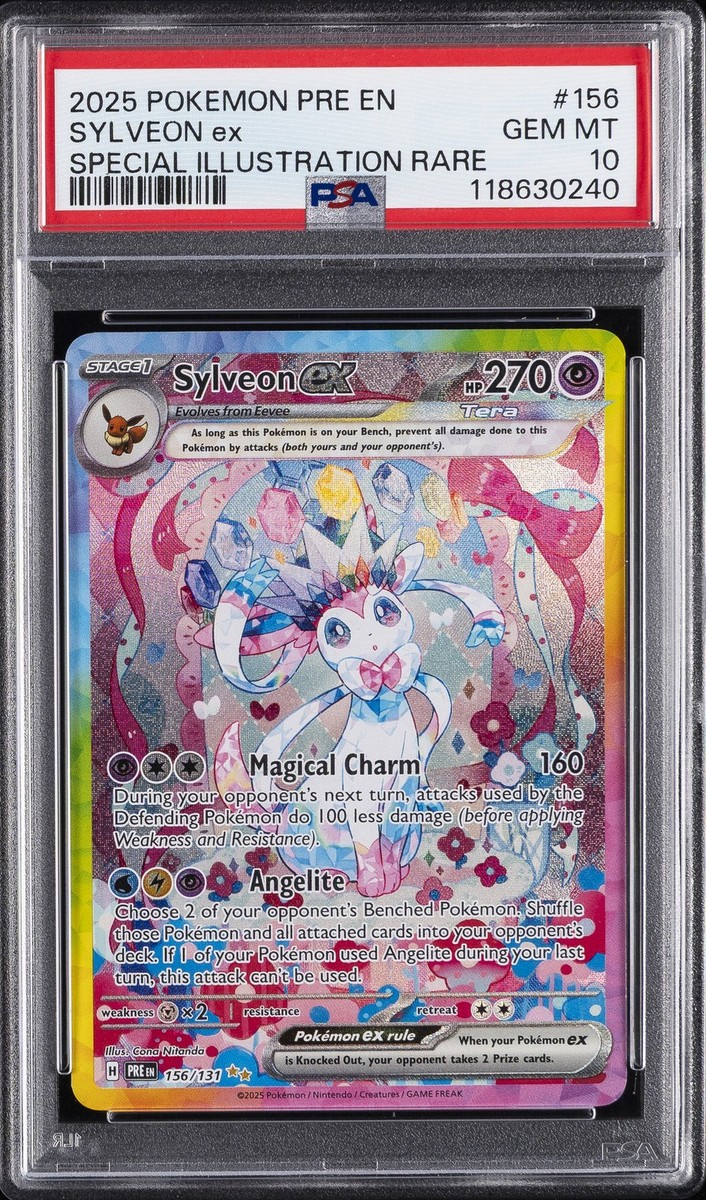 2025 POKEMON PRE EN-PRISMATIC EVOLUTIONS #156 SYLVEON EX PSA 10 | eBay