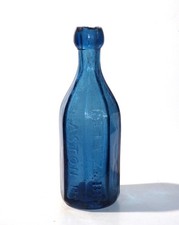 Cobalt Blue 8-Sided SEITZ & BRO EASTON PA PREMIUM MINERAL WATERS *Chipped Up Lip