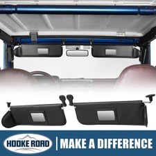Hooke Road Pair Inner Front Sun Visor Black Fit 1997-2002 Jeep Wrangler Tj Hooke Road Pair Inner Front Sun Visor Black Fit 1997-2002 Jeep Wrangler Tj