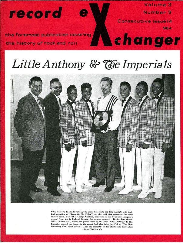 RECORD EXCHANGER MAGAZINE - "LITTLE ANTHONY & THE IMPERIALS" - ISSUE 14 (1973)