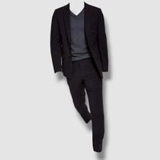 Calvin Klein Men's Black Skinny-Fit 2-Piece Jacket Pants Suit Size 38R 33W 30L
