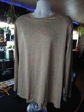 Real Essentials Men's Gold Heather Polyester Spandex Long Sleeve T-shirt Sz XL