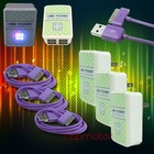3X 4 USB PORTS WALL ADAPTER+6FT CABLE POWER CHARGER DATA PURPLE GALAXY TAB NOTE