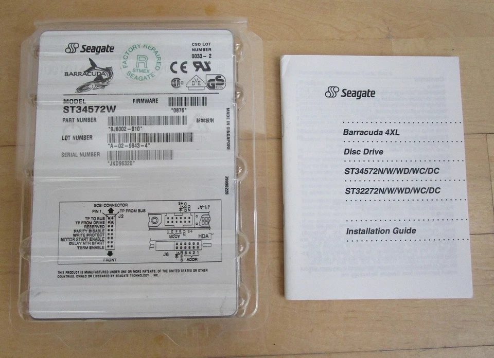 Seagate Barracuda 4XL ST34572W 4,55GB 7200U/min 3,5" UltraWide UW SCSI-SE 68-Pin