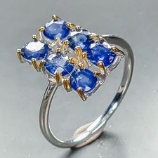 Jewellery ring Blue Sapphire Ring 925 Sterling Silver Size 8 /R459007