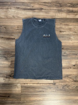 Vintage Y2K 2000s Florida Sail Boats Dark Gray Tank Top Sleeveless Shirt Large