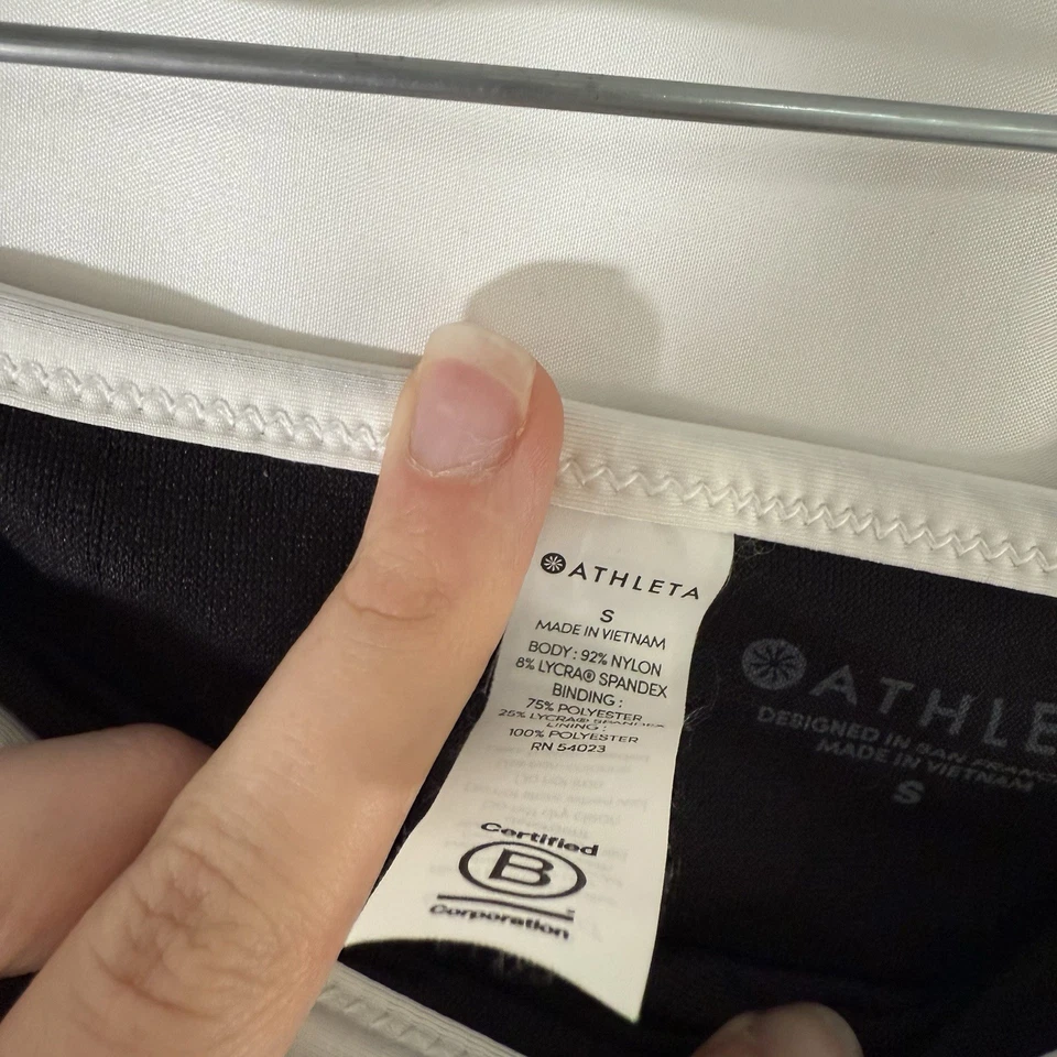 Athleta Swim Bottom Women's Small Black White Pull On Stretchy - Image 3 of 4