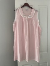 Quiet Moments Vintage Lightweight Summer Nightgown Size 2X Pale Pink Embroidery