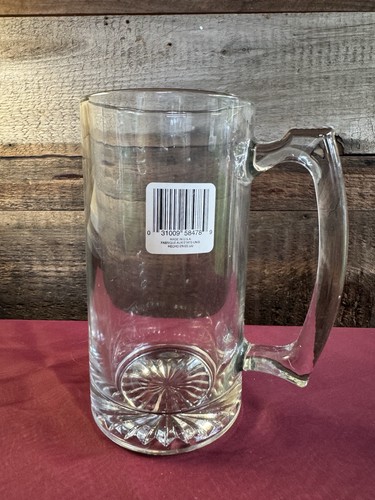 24 Oz Jumbo Thick Glass Beer Mug, Hefty / Heavy, 7" Tall Nwob Made In USA - Picture 2 of 5