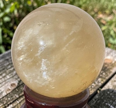 Große Honig Calcit Kugel 70 mm | orange Kristallkugel, Solar Plexus Energiestein