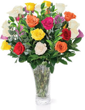 Fresh Flowers Bouquet   24 Handpicked Roses for Mothers Day, Birthday, Anniversa