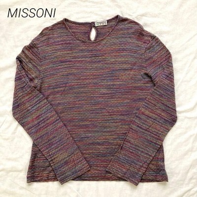 Missoni Women L Multicolor Thin Knit Tops Size 46 Almost unused Luxury Unique