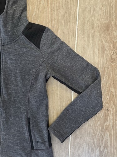Chaqueta Athleta Stronger Mujer Pequeña Gris Sudadera con Capucha Cremallera Completa Manga Larga Lujo - Imagen 2 de 14