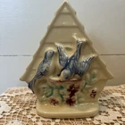 Vintage Shawnee Pottery Bluebird Birdhouse Wall Pocket Planter USA Granny Core