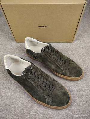 Men's Vince Fulton Eden SU Green Suede Sneakers Shoes Size 12M US