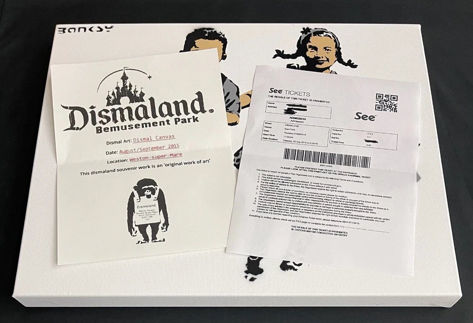 Banksy Rare Large Dismaland Painting 2015 with paperwork - Image 4 of 4