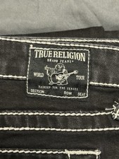True Religion Kids Ricky Black Red Relaxed Straight Leg Jeans Size 14