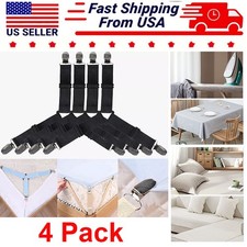 4-Pack Triangle shaped Adjustable Bed Sheet Grippers Bed Suspenders Holder