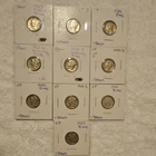 Mercury Dimes 1 Dollar Face 1937 To 1941 All Different Mints Or Dates