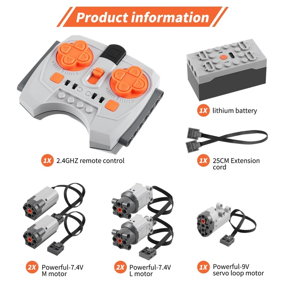 7-teiliges Fernbedienungs Motor Set für Lego Technik Powerfunctions Set Motor RC - Bild 2 von 4
