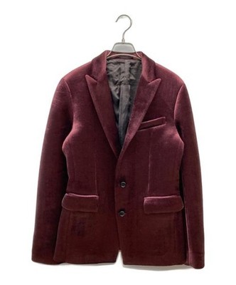 Tornado Mart Velvet Jacket Mens M Bordeaux Polyester Blend Used