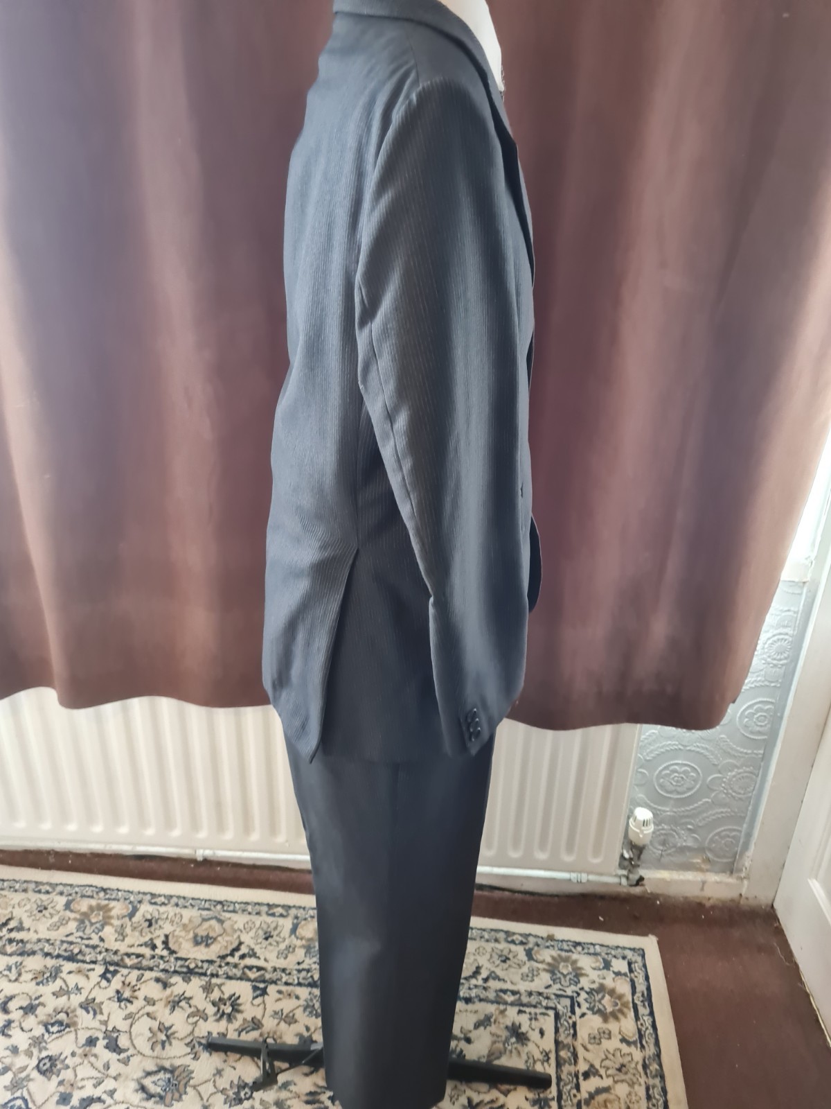 Vintage Burton 3-Piece Suit 2xTrousers Grey Pinstripe Royal Warrant 38s/ 34-36W image 2