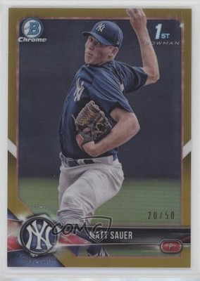 2018 Bowman Chrome Prospects Gold Refractor 20/50 Matt Sauer #BCP102 xb2