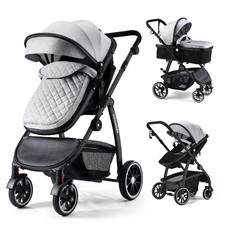 Hagaday 2-in-1 Reversible Baby Stroller with Lie-Flat Toddler Seat