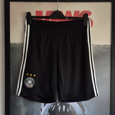 Adidas Deutschland EM 2008 offizielle Fußballshorts schwarz/weiß | Herren Größe Small