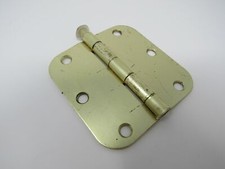 Standard Door Hinge 3 -1/2-in Polished Brass 3 Holes Rounded Corners