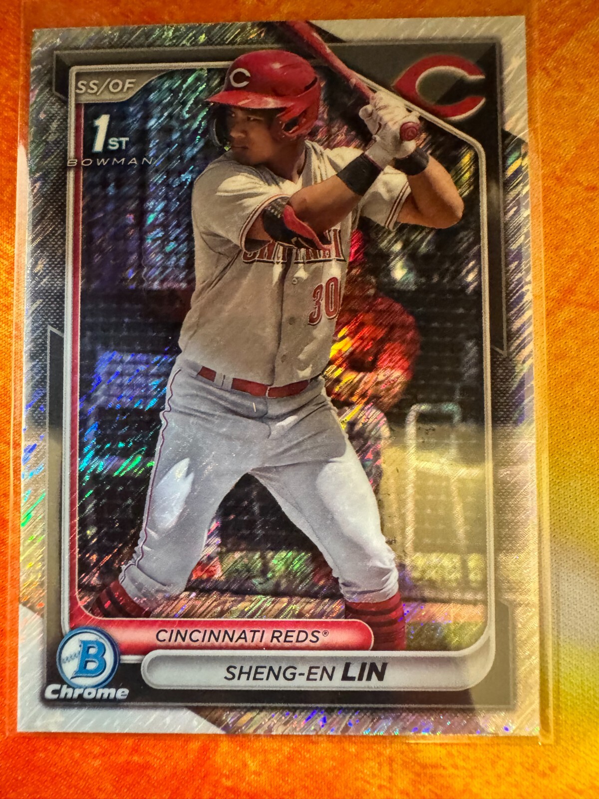 2024 Bowman Chrome Baseball Sheng-En Lin 1st BCP-155 Shimmer Refractor