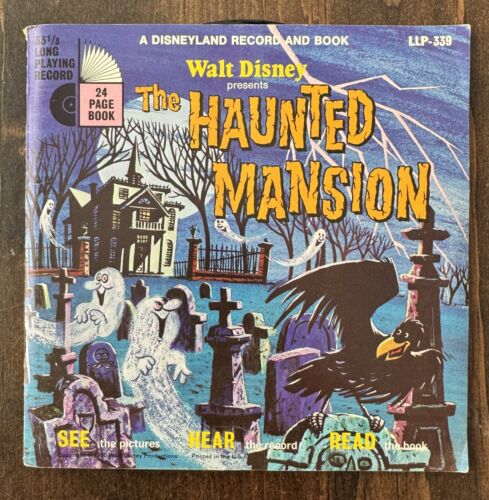 VINTAGE WALT DISNEY HAUNTED MANSION 33 1/3 RPM VINYL RECORD & 24 PAGE STORY BOOK