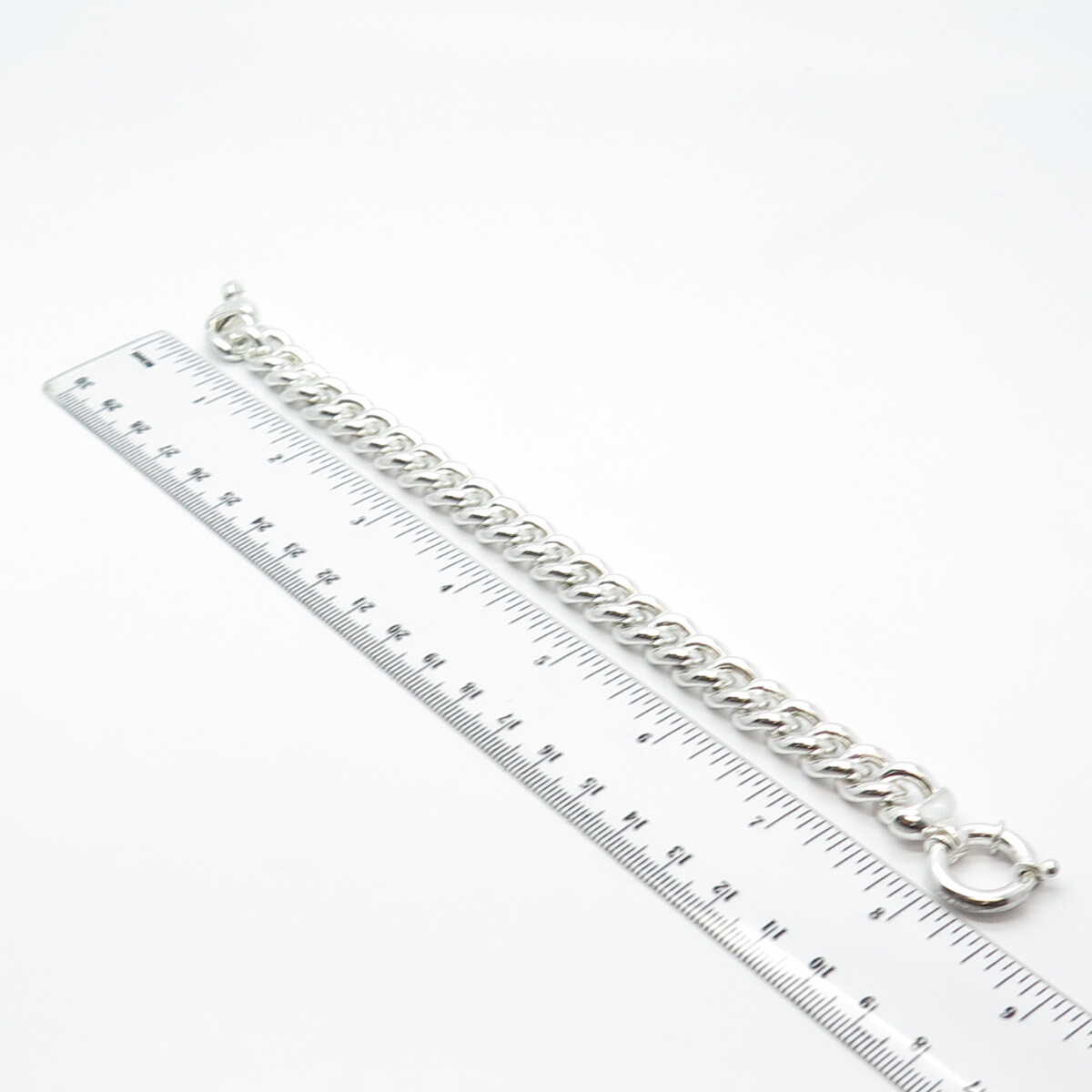 925 Sterling Silver Italy Heavy Cable Link Bracelet 8