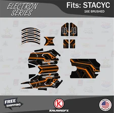 Graphics Kit for STACYC 16E Brushed Electric Bike Electron-orange