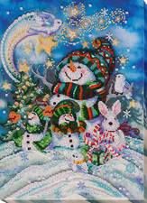 Bead Embroidery Kit "New year  s night" size 10.2"x13.8" / 26.0x35.0 cm