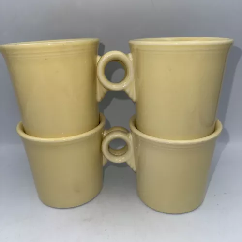 VTG fiesta ware coffee mugs Tom And Jerry Set Of 4 Yellow Ex Cond