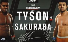 Mike Tyson & Kazushi Sakuraba Signed 11x17 Photo BAS COA Pride FC UFC Autograph