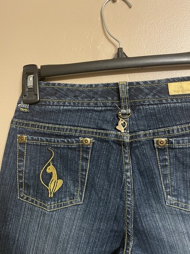 Baby Phat Girlz Cotton Denim Jeans With Gold Accents Girl's Size 12 - Picture 3 of 9