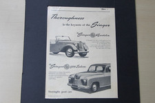 Original 1953 magazine advert: SINGER ROADSTER SM 1500 frame-ready wall-art 