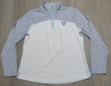 Fairway & Greene Women's L Golf Pullover Kiera Logo Shirt Poolside LS 1/4 Zip