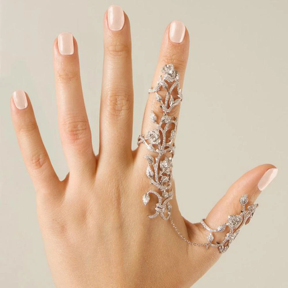 Girls Multiple Stack Knuckle Band Finger Rings Crystal Hollow out