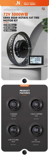 20 24 26inch 4.0 Tyre Rear Hub Motor Wheels 3000W Fat Snow E-bike Conversion Kit - Picture 11 of 23