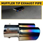 New Straight Dual Muffler 2.5" Tip Blue Exhaust Pipe Tail Throat Stainless Steel
