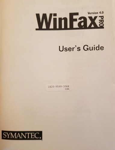 Users Guide WINFAX PRO Version 4.0 Windows 9/96 Symantec Faxing Software Book - Picture 6 of 18
