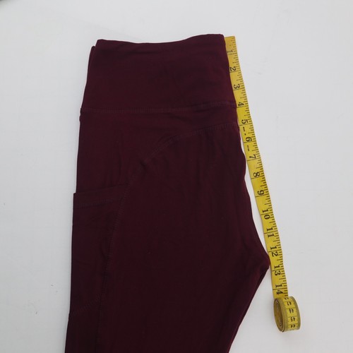 HLTPRO Leggings Cintura Alta Control Abdomen Pantalones Capri Bolsillos Laterales XL Rojo - Imagen 10 de 12