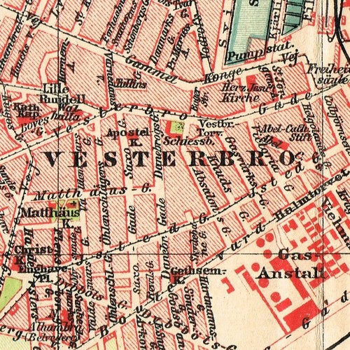 COPENHAGEN Antique Vintage Map dated 1907 København city plan DENMARK - Picture 15 of 16
