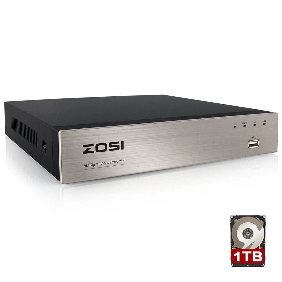 DVR Lite ZOSI H.265+8CH 5MP con disco duro de 0 TB/1T/2T para sistema de cámara de seguridad Foto 3 de 4