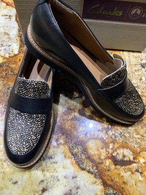 clarks leopard loafers